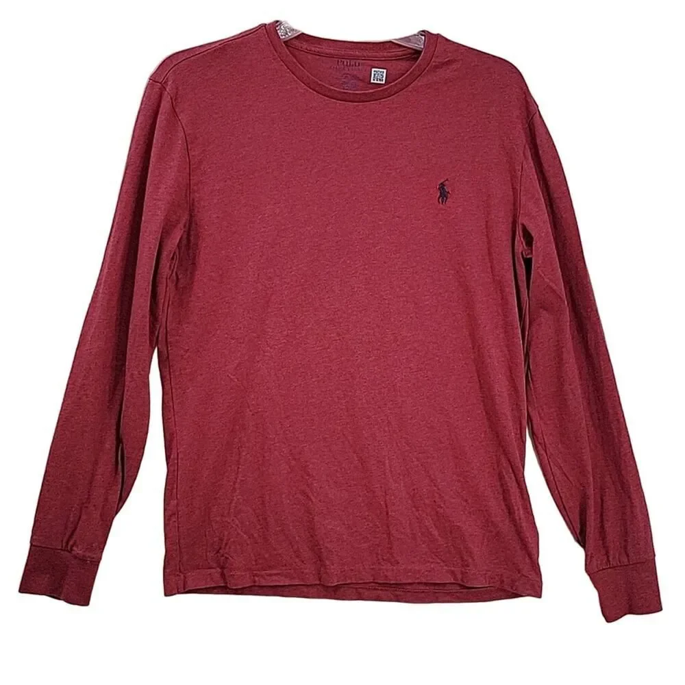 Polo Ralph Lauren Red Men's Long Sleeve Cotton T-Shirt